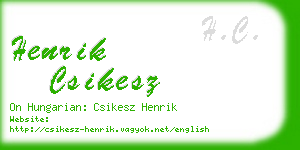 henrik csikesz business card